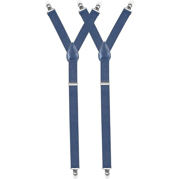 HOLD'EM Improved Shirt Stays Men Adjustable Elastic Y-style 1” Wide - Denim - Picture 1 of 7